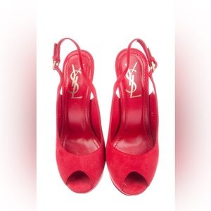 YSL SUEDE SLINGBACK SANDALS